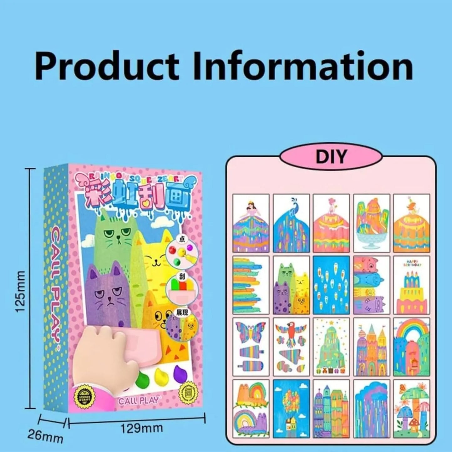 Squeegee Art Paint Kit – 35 Pieces Kids Dot Color Scratch Set Homezys