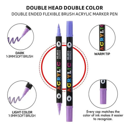 72-Colour  Dual-Tip Markers for Vivid, Smudge-Proof Art Mivoza Deutschland