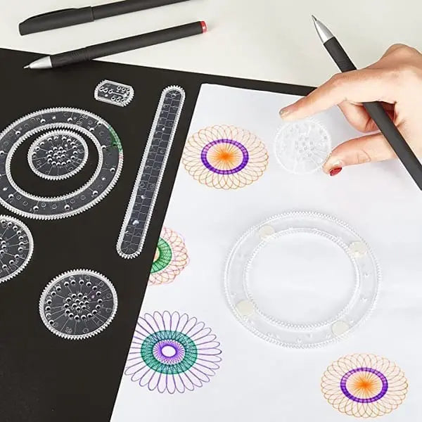 22-Piece Spiral Ruler Set – Creative Drawing with System Homezys