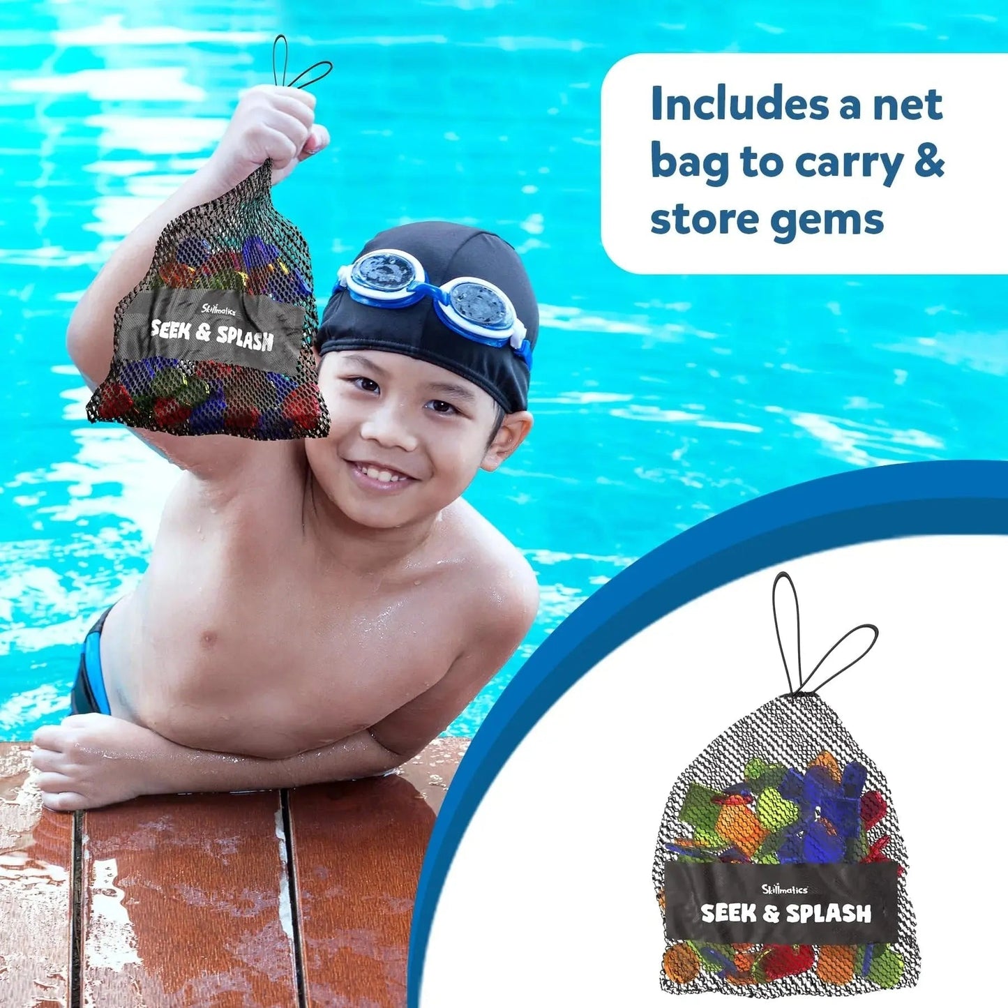 Underwater Pool Treasure Hunt Game with Waterproof Gemstones and Cards Homezys