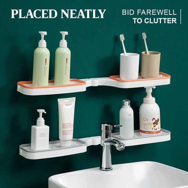 Rotatable Bathroom Corner Shelf — Drill-Free Storage Stand with Drainage Holes Homezys