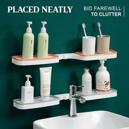 Rotatable Bathroom Corner Shelf — Drill-Free Storage Stand with Drainage Holes Homezys