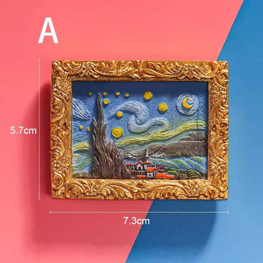 Van Gogh Refrigerator Magnets with 3D Art Details Homezys