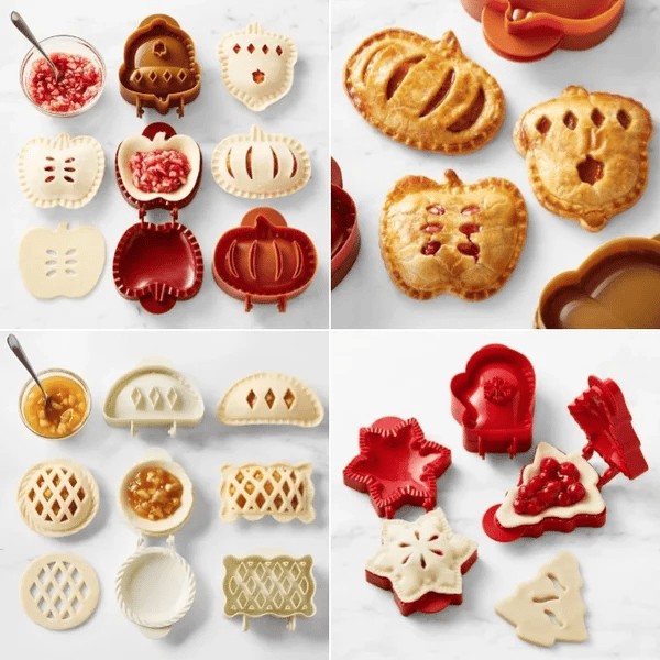 Set of Seasonal Hand Pie Molds – Foldable Plastic Molds for Easy Baking Homezys