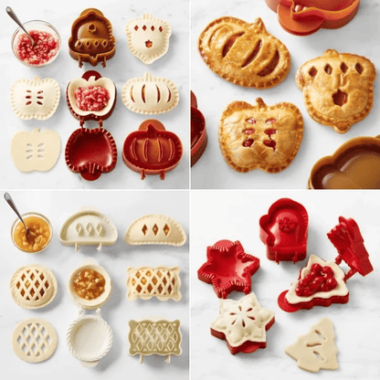 Set of Seasonal Hand Pie Molds – Foldable Plastic Molds for Easy Baking Homezys