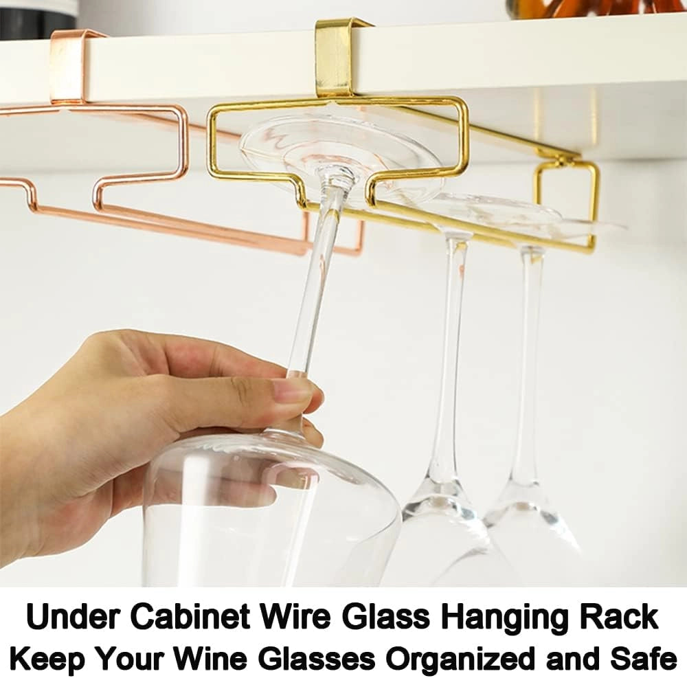 Wine Rack for Under-Cabinet Mounting — Space-Saving Glass Holder with Easy Installation Homezys