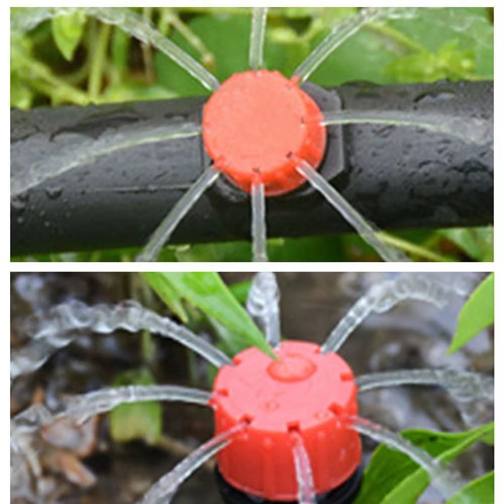 100-Pack Adjustable 360° Drip Irrigation Emitters – Optimize Watering for Gardens Homezys