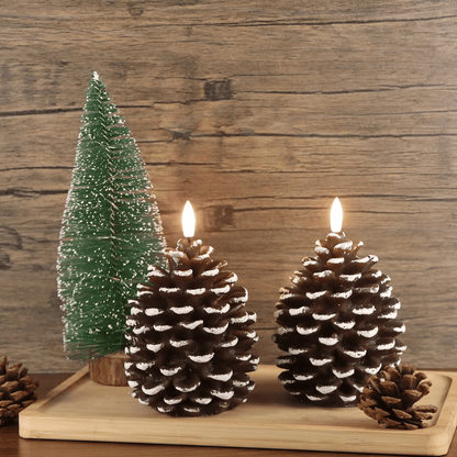 Battery-Operated Pine Cone Candle — Safe Flameless LED Light Homezys