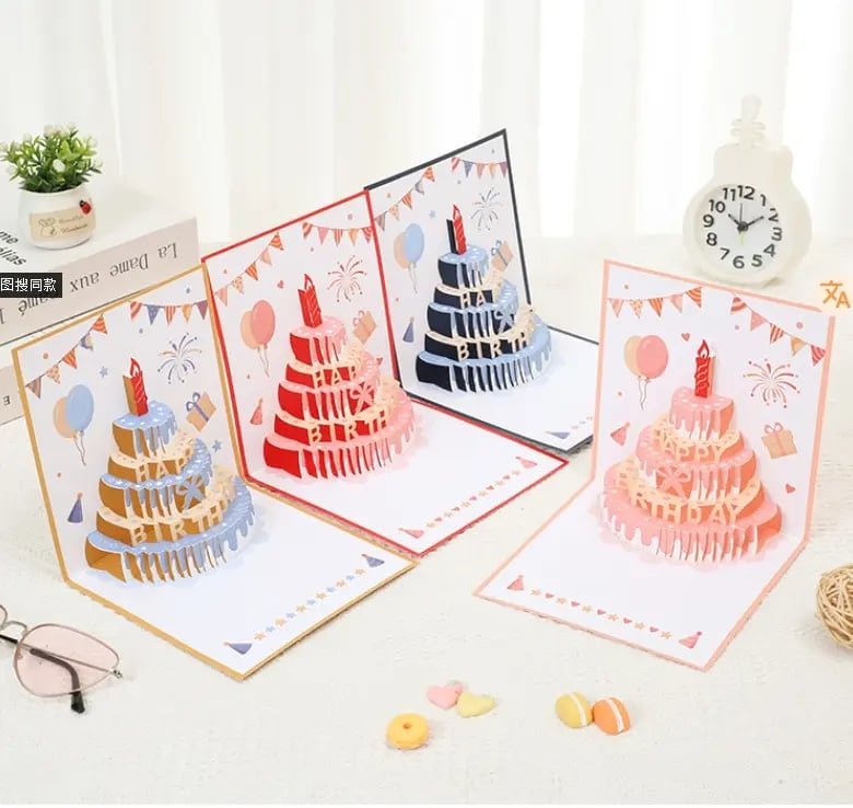 3D Pop-up Birthday Card – Handmade Greeting Card with LED Light and Music Homezys