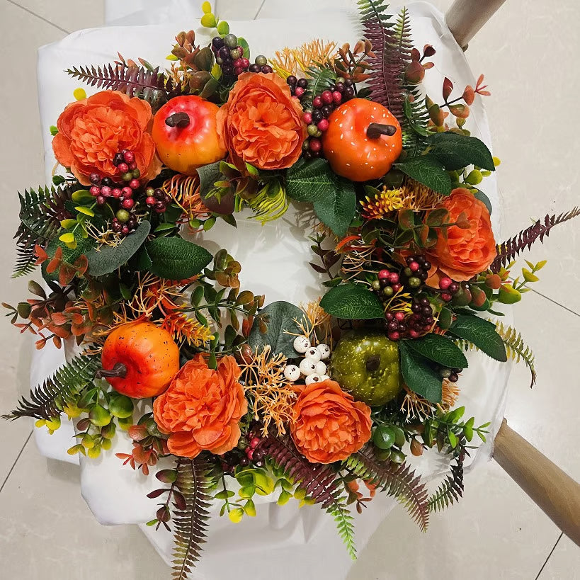 Herbstkranz mit Blumen & Kürbis — Wärmt Herz & heißt Gäste willkommen Mivoza Deutschland