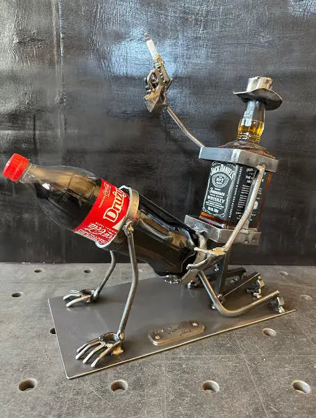 Whiskey Bottle Holder Made of Steel in Spark Plug Style Homezys