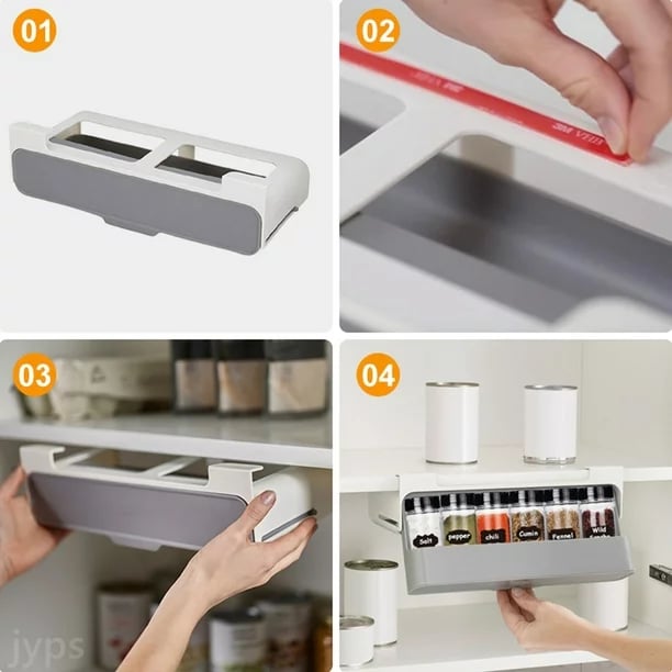 Kitchen Container Organizer – Hanging Spice Rack with Easy Installation Homezys