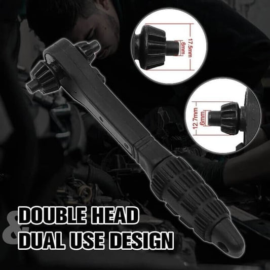 2-in-1 Drill Chuck Ratchet – Ratcheting Wrench Made of Steel with Non-Slip Handle Homezys
