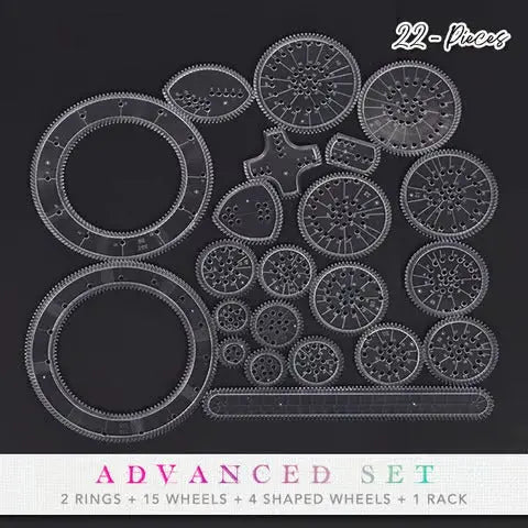 22-Piece Spiral Ruler Set – Creative Drawing with System Homezys