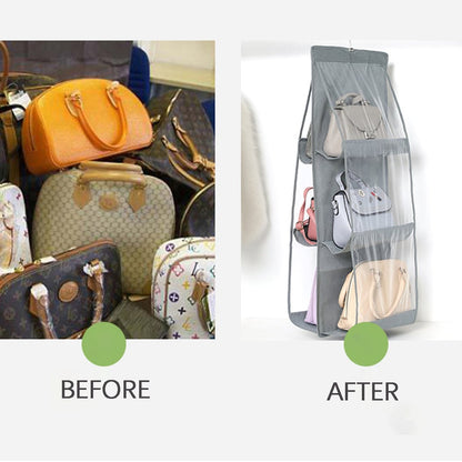 Double-Sided Hanging Storage Bag – Six-Layer Organizer for Handbags Homezys