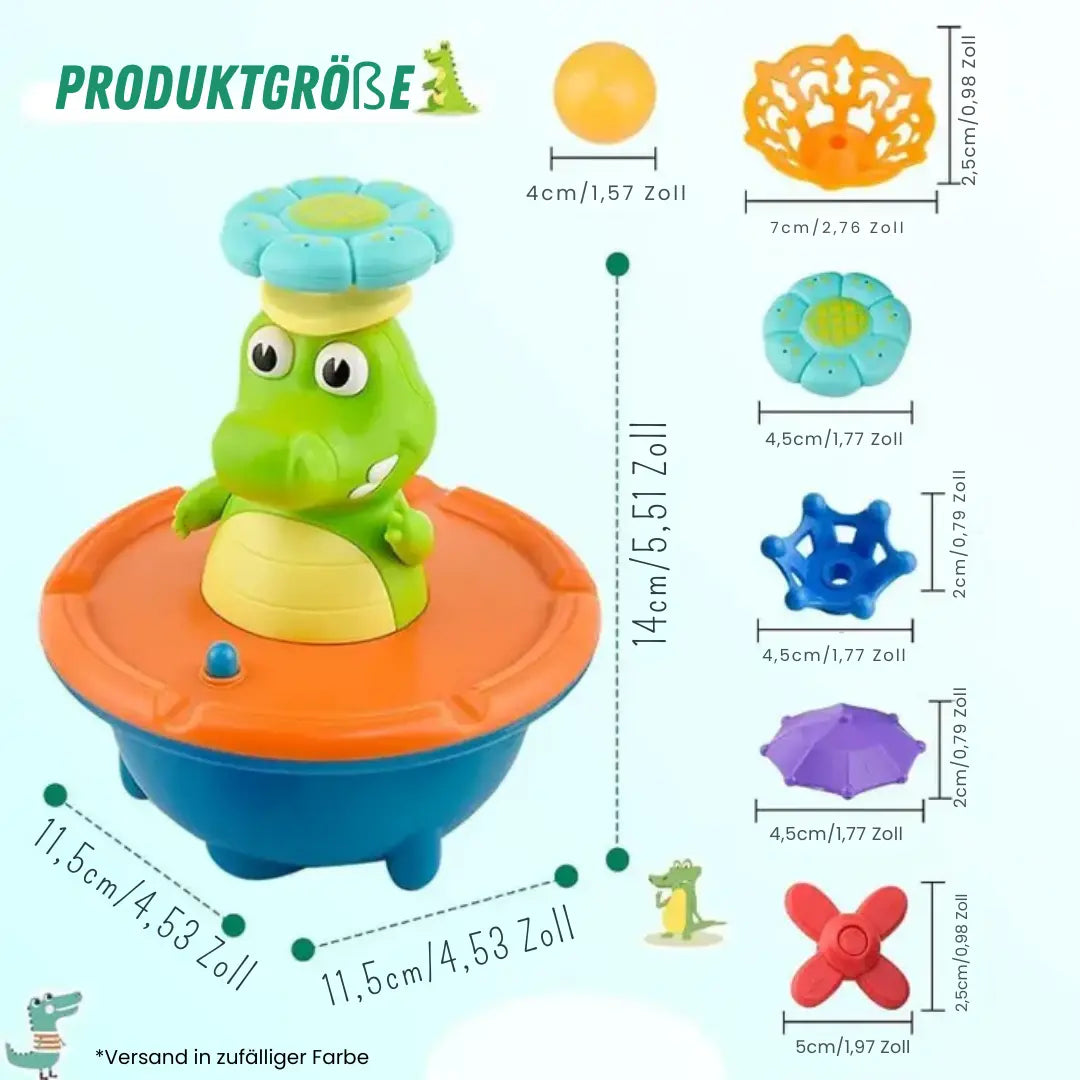 LED Bath Fountain "Crocodile" – With Interchangeable Nozzles & Light Effect Homezys