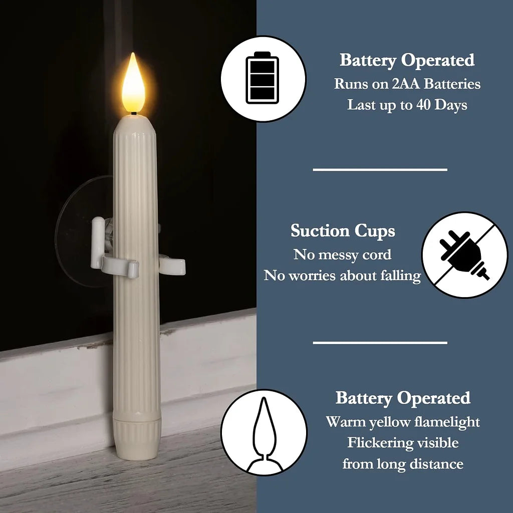 Flameless LED Window Candles with Twilight Sensor, Set of 6 Homezys