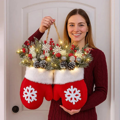 🔥Twinkling Christmas Mitten Wreath Mivoza Deutschland