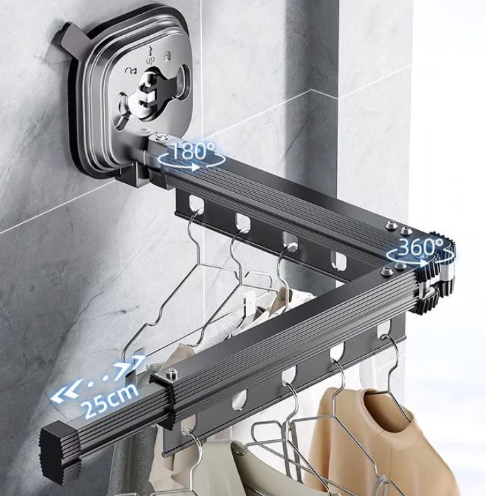 Space-Saving Wall-Mounted Clothes Dryer – Foldable & Suction Cup Installation Homezys