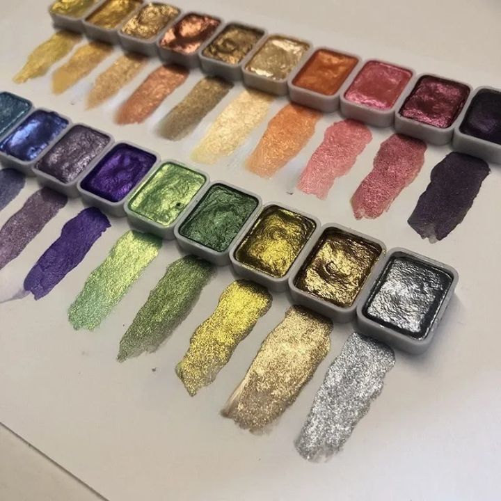 60 Pearl Powder Watercolor Set – Lustrous Pigments for Stunning Effects Homezys