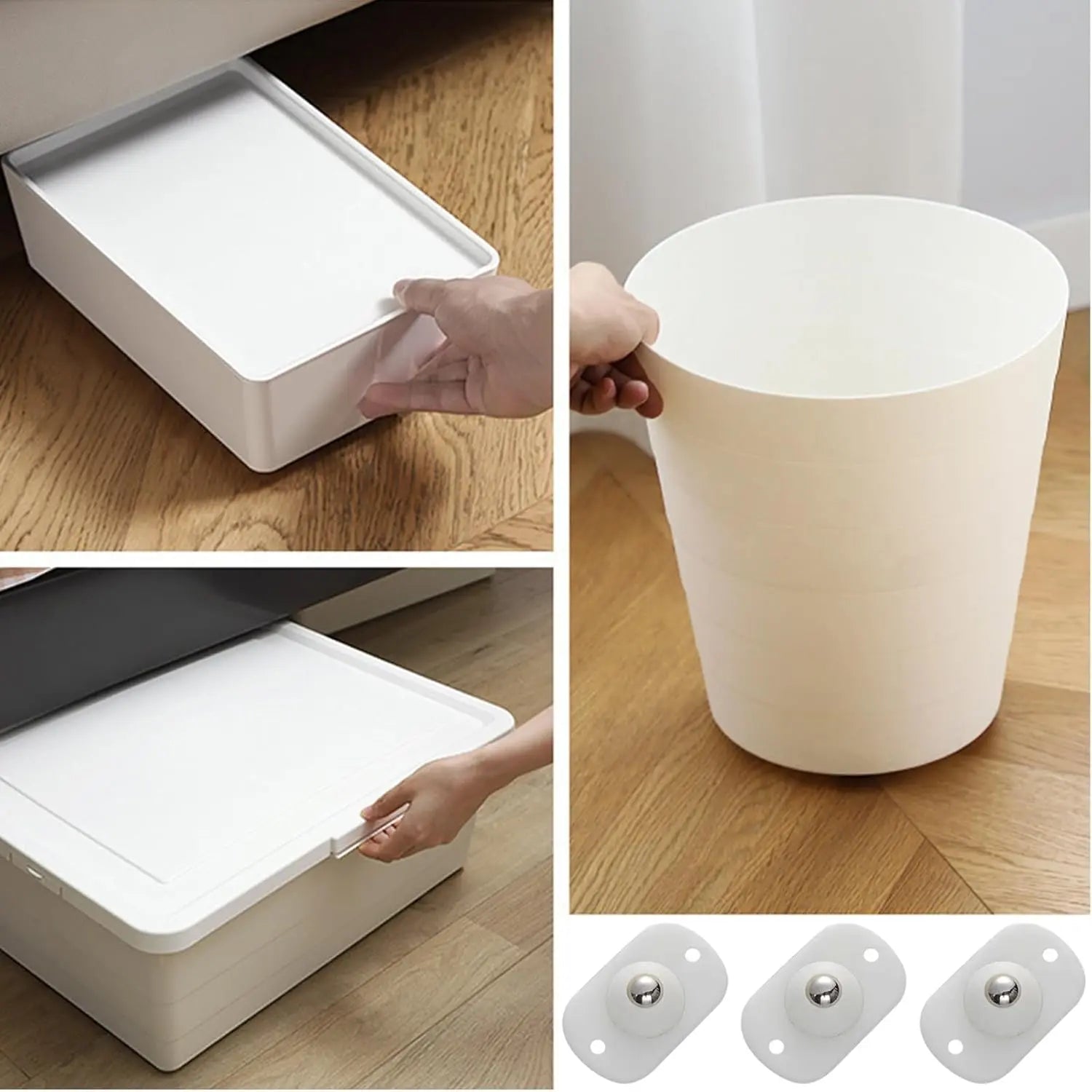 Self-adhesive 360° Mini Casters for Storage & Furniture Homezys