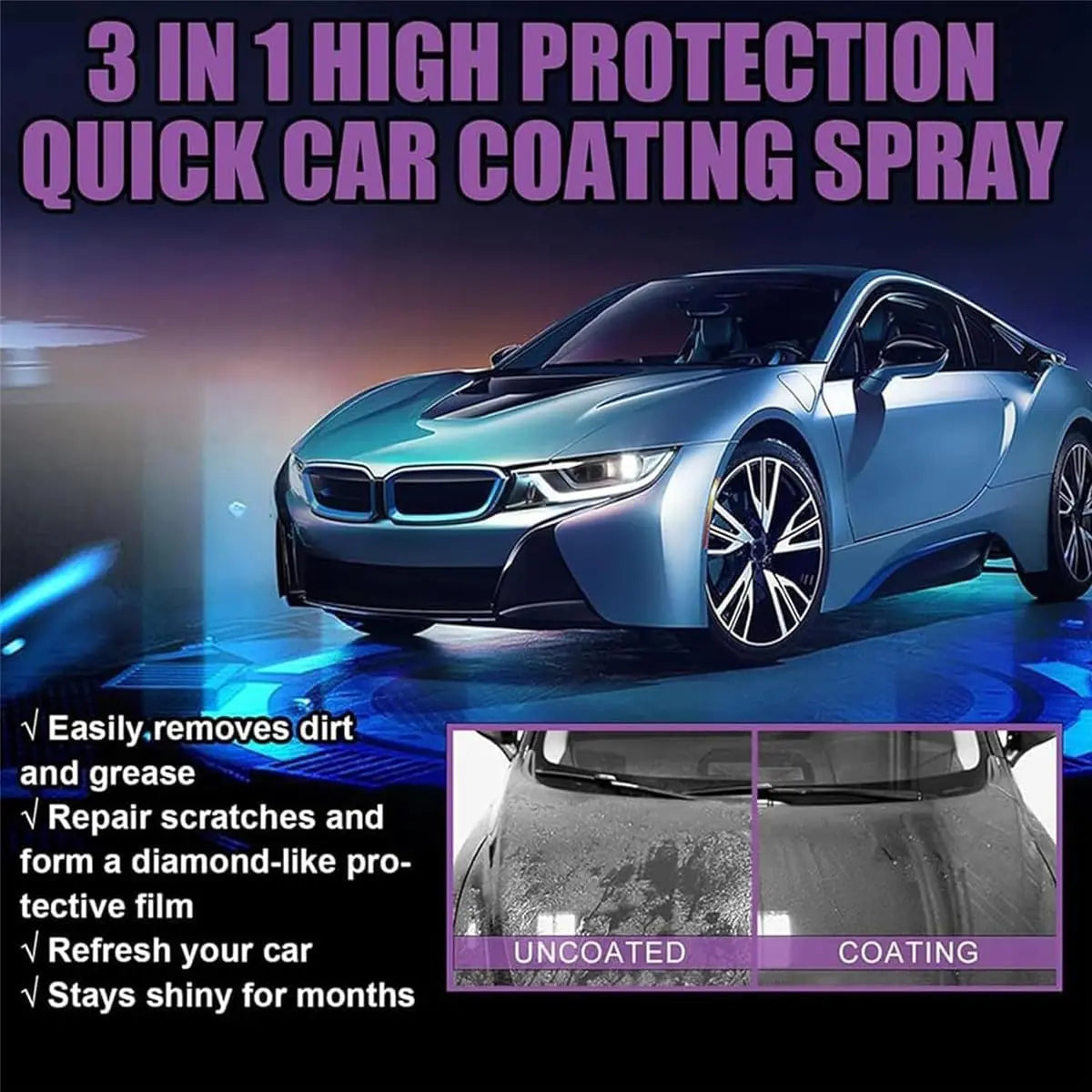 3-in-1 High Protection Nano Ceramic Car Sealant Spray – with Graphene technology Homezys