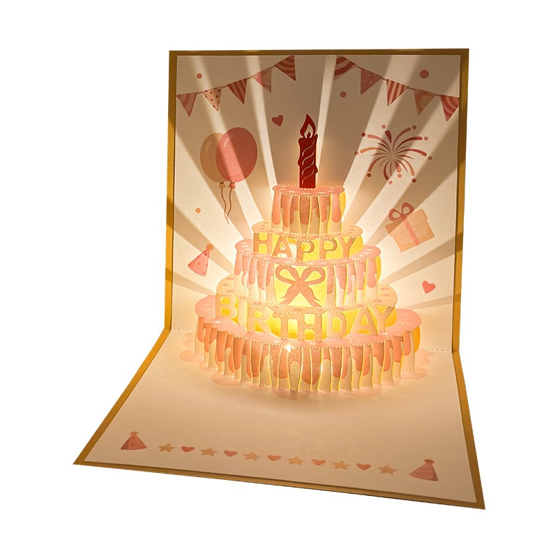 3D Pop-up Birthday Card – Handmade Greeting Card with LED Light and Music Homezys