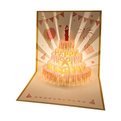 3D Pop-up Birthday Card – Handmade Greeting Card with LED Light and Music Homezys