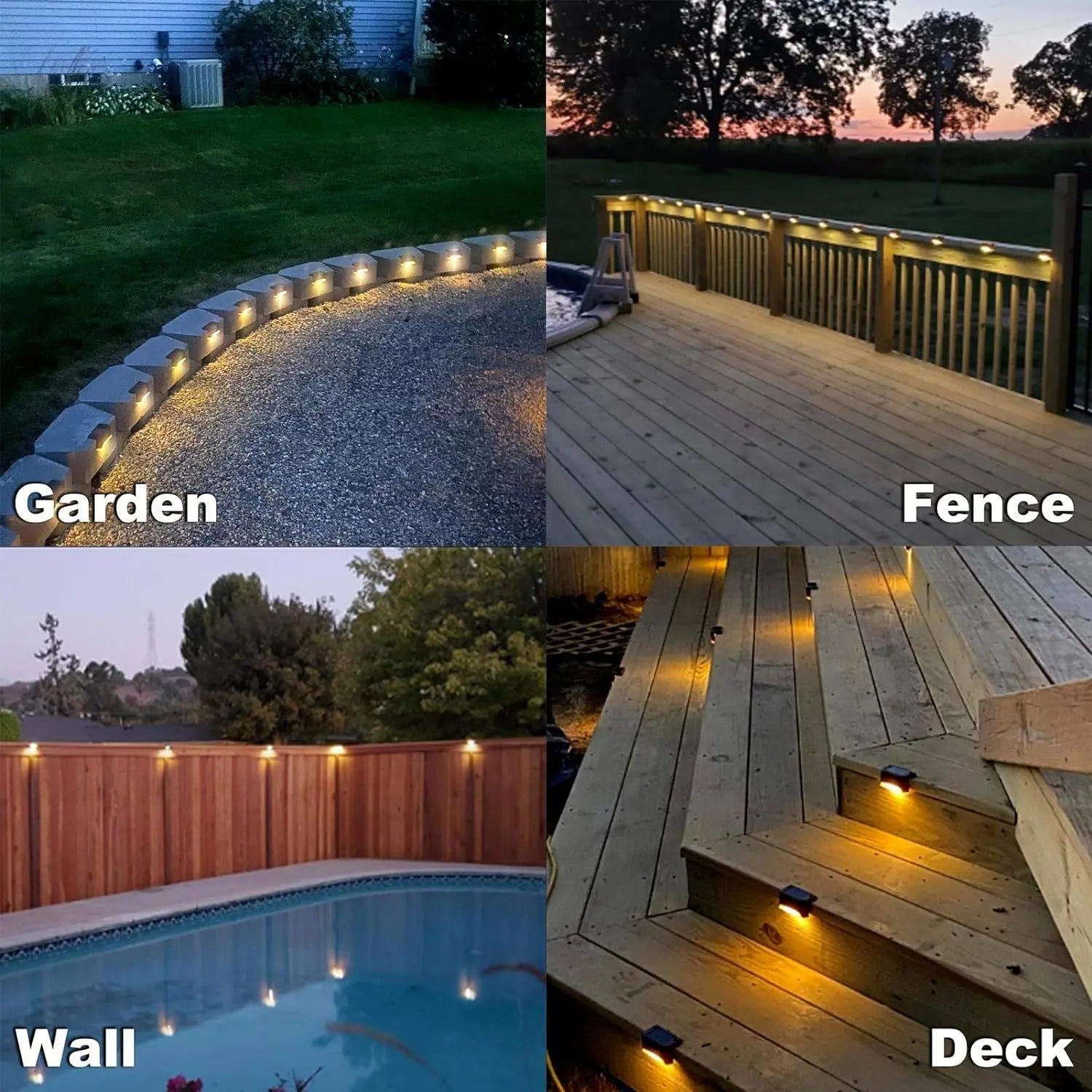 Set of 4 Solar Patio Lights – Weatherproof Outdoor Light Homezys