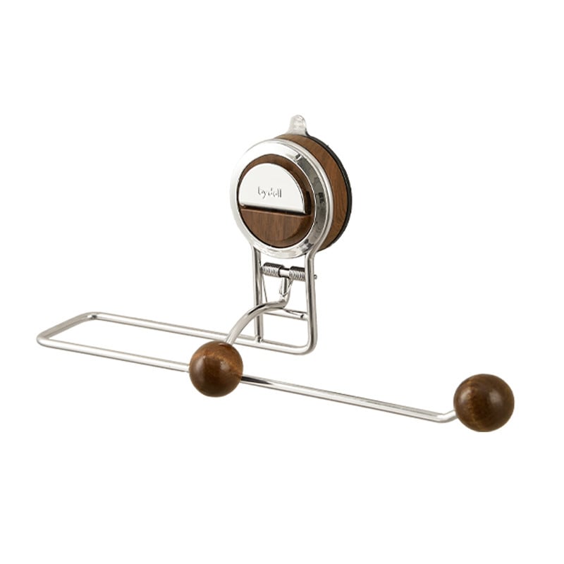Drill-Free Paper Towel Holder – Kitchen Organizer with Suction Cup and Spring Rod Homezys