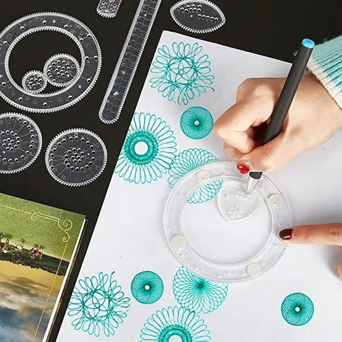 22-Piece Spiral Ruler Set – Creative Drawing with System Homezys