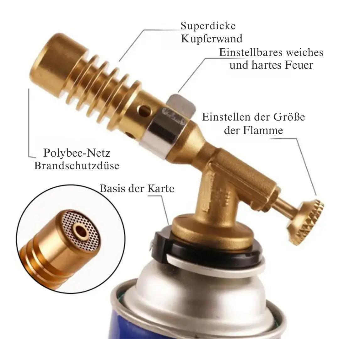 Portable Copper Gas Burner – Safe Ignition with Safety Lock Homezys