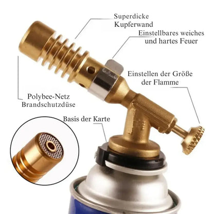 Portable Copper Gas Burner – Safe Ignition with Safety Lock Homezys