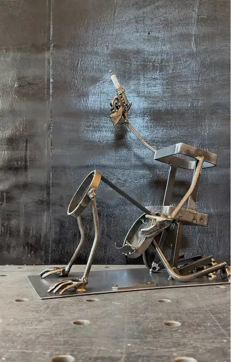 Whiskey Bottle Holder Made of Steel in Spark Plug Style Homezys