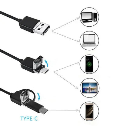 Waterproof Endoscope Camera — HD Inspection Camera with 5m Cable Homezys