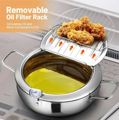 Stainless Steel Deep Fryer — Enjoy Crispy, Save Fat Homezys