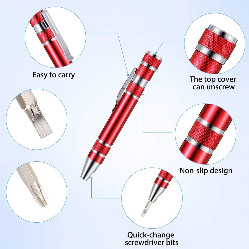 Multi-Bit Mini Screwdriver – Compact Repair Tool Made of Aluminum Alloy Homezys