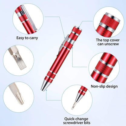 Multi-Bit Mini Screwdriver – Compact Repair Tool Made of Aluminum Alloy Homezys