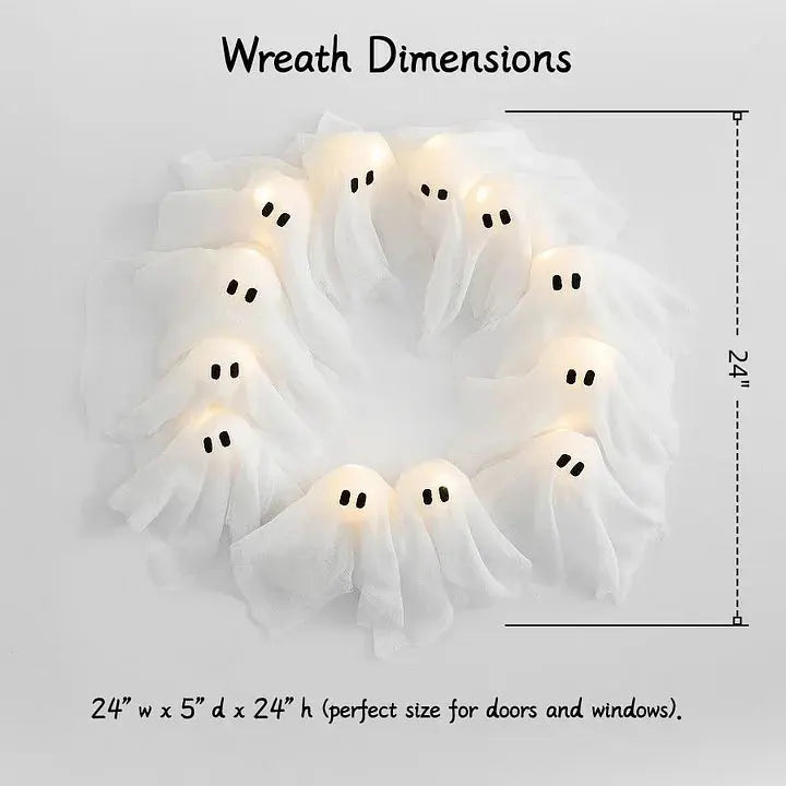 Halloween Decoration Wreath — Mysterious Ghostly Glow for Atmosphere Homezys