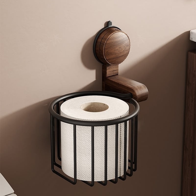 Suction Cup Walnut Paper Towel Holder Mivoza Deutschland
