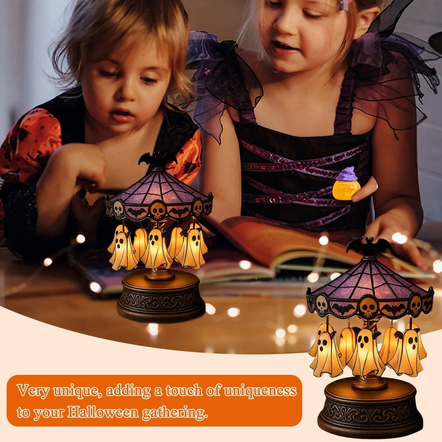 Halloween Ghost Carousel Light – Warm Decorative Light Homezys