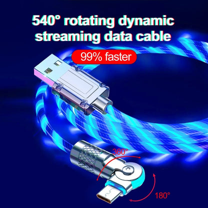 Rotatable Charging Cable — 540° Fast Charging with LED Light Homezys