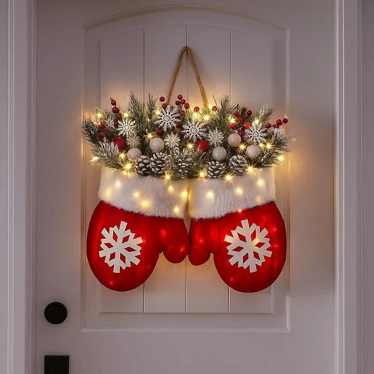 🔥Twinkling Christmas Mitten Wreath Mivoza Deutschland