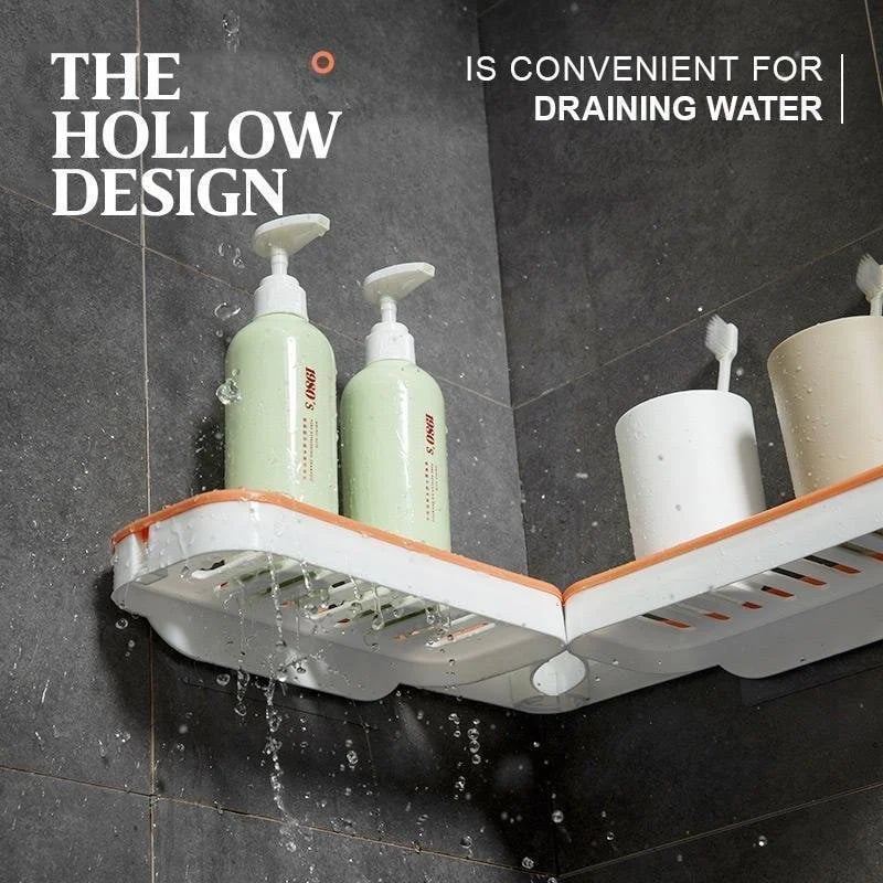 Rotatable Bathroom Corner Shelf — Drill-Free Storage Stand with Drainage Holes Homezys