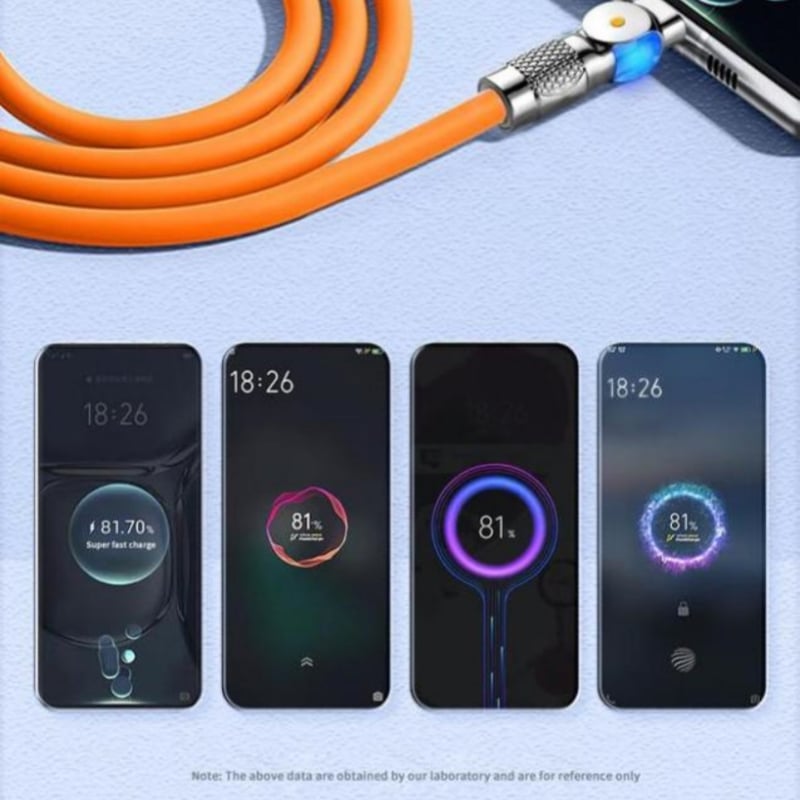 Rotatable Charging Cable — 540° Fast Charging with LED Light Homezys