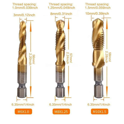 3 In 1 Spiral Tap Hex Shank Drill Bit Set Mivoza Deutschland