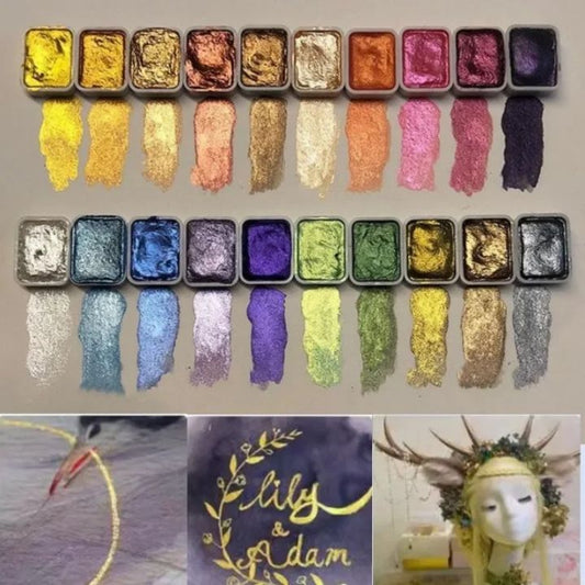60 Pearl Powder Watercolor Set – Lustrous Pigments for Stunning Effects Homezys