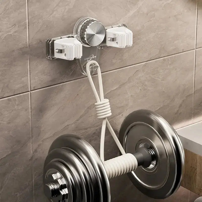 Broom clip with suction cups - Space-saving wall bracket with adjustable hooks Zorenza