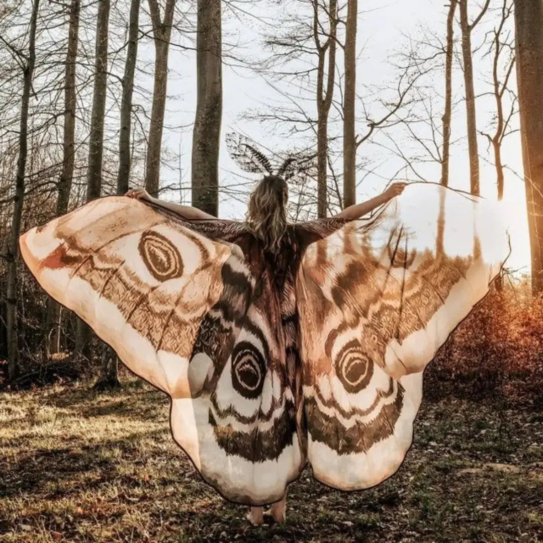 Elegant Grey Moth Cape – Perfect for Parties, Festivals & Photoshoots Homezys