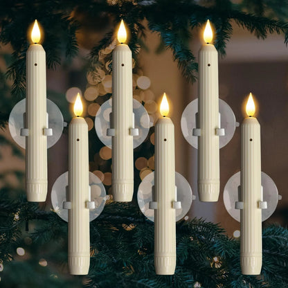 Flameless LED Window Candles with Twilight Sensor, Set of 6 Homezys